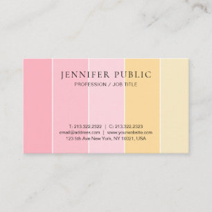 Roze gele moderne, minimalistische Sjabloon Visitekaartje