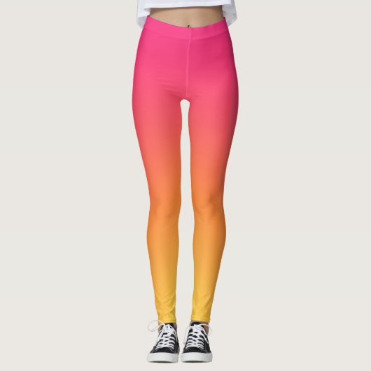 Roze gele ombre gladde gradiënt Leggings (Voorkant)
