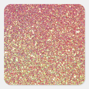 Roze gele Ombre Glitter Achtergrond Vierkante Sticker