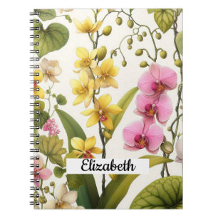 Roze Gele Orchidee Aquarel Bloemen Bloemstuk Notitieboek