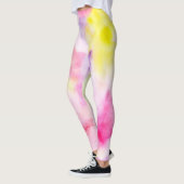 Roze Gele Paarse Tie Dye Peace Leggings (Links)