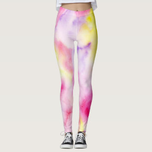Roze gele Paarse tijdenkleuren Leggings