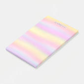 Roze gele pastelgradiënt waterverf aangepaste naam post-it® notes (Schuin)
