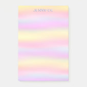 Roze gele pastelgradiënt waterverf aangepaste naam post-it® notes (Voorkant)
