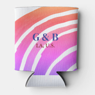 Roze gele regenboog voeg paar naam plaats stad wed blikjeskoeler