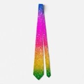 Roze gele regenboogpride Glitter Stropdas (Voorkant)
