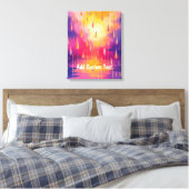 Roze gele regendruppels Natuur Waterverf Canvas Afdruk (Insitu (Slaapkamer))