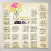 Roze & Gele Rose Mason Jar Zitkaart Poster (Voorkant)