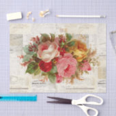 Roze gele roze  Frans Tekstpapier Tissuepapier (Craft)