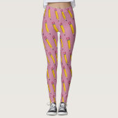 Roze gele Sharp #2 Pencils Pencil Leggings afdrukk (Voorkant)