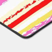 Roze gele streepprint voor de zomer bureaumat (Hoek)