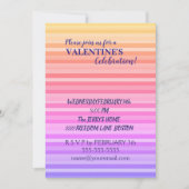 Roze Gele Strepen Valentijn Invitation Kaart (Voorkant)