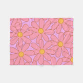 Roze Gele Tropische Bloemen Botanische zomer Fleece Deken (Voorkant (Horizontaal))