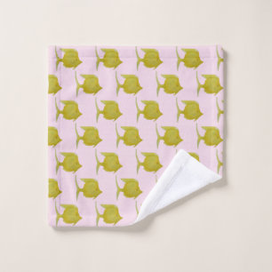 Roze gele tropische vissen washandje