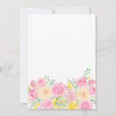 Roze gele tuin bloem watercolor baby shower kaart (Achterkant)