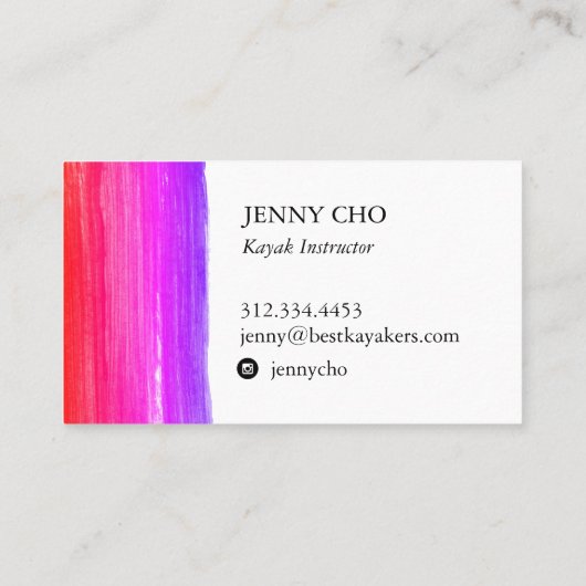 Roze gele verfband visitekaartje (Achterkant)