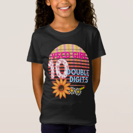Roze gele VSCO Girl Double Digits Birthday T-shirt