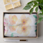  roze gele Waterverf bloemen Tissuepapier (Geschenk)