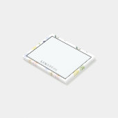 Roze gele Waterverf Floral Post-it® Notes (Schuin)