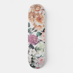 - roze - gele waterverf rozen floraal skateboard