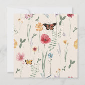 Roze gele Wildflower grillige Save the Date (Achterkant)