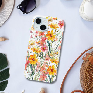 Roze Gele Wildflowers Bloemen iPhone 15 14 13