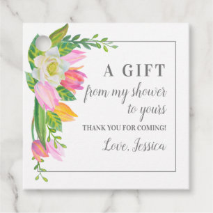 Roze Gele Witte Lente Bloemen Bruiloft Feest Bedankjes Labels