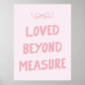 Roze 'Geliefd Zonder Maat' Muur Kunst Print        (Voorkant)