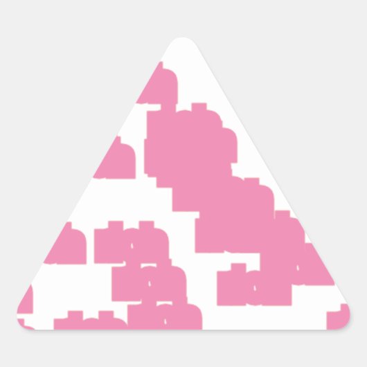 roze geluk 888 driehoek sticker (Voorkant)
