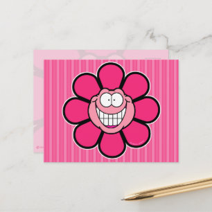 Roze Gelukkige Bloem Schroef Graphics Briefkaart