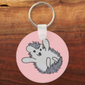 Roze Gelukkige Egel Sleutelhanger (Voorkant)