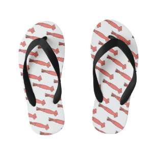 Roze gelukkige inktvis cartoon illustratie kinder teenslippers