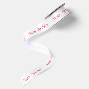 Roze Gelukkige Verjaardag Retro Typografie Lint