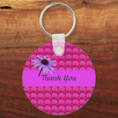 roze gem stenen en madeliefje dank u sleutelhanger (Voorkant)