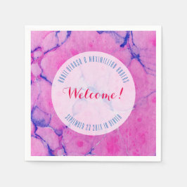 Roze gemarmerd servetten