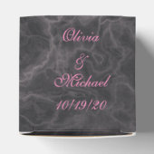 Roze gemarmerde bruiloft gunsten doos bedankdoosjes (Bovenkant)