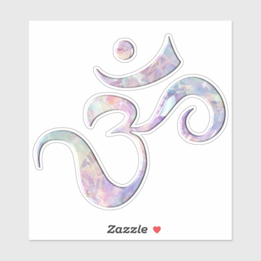 Roze gemarmerde Om Sticker (Vel)