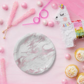 Roze gemarmerde papieren bord (Feest)