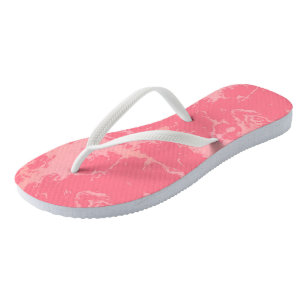 Roze gemarmerde wolk abstract teenslippers