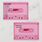 Roze gemengde tape visitekaartje (Voorkant / Achterkant)