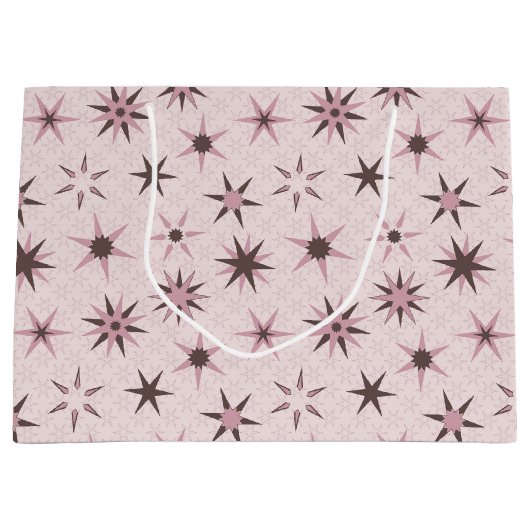 roze Geo Stars - patroon. Groot Cadeauzakje (Voorkant)