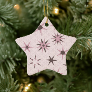 roze Geo Stars - patroon. Keramisch Ornament