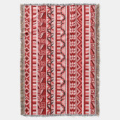 Roze Geometric Abstract Aztec Tribal Print Patroon Deken (Voorkant Verticaal)