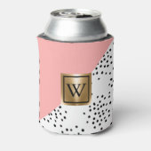 Roze Geometrisch en Polka Dots Blikjeskoeler (Blikje Achterkant)