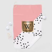 Roze Geometrisch en Polka Dots Golfhanddoek (Insitu)