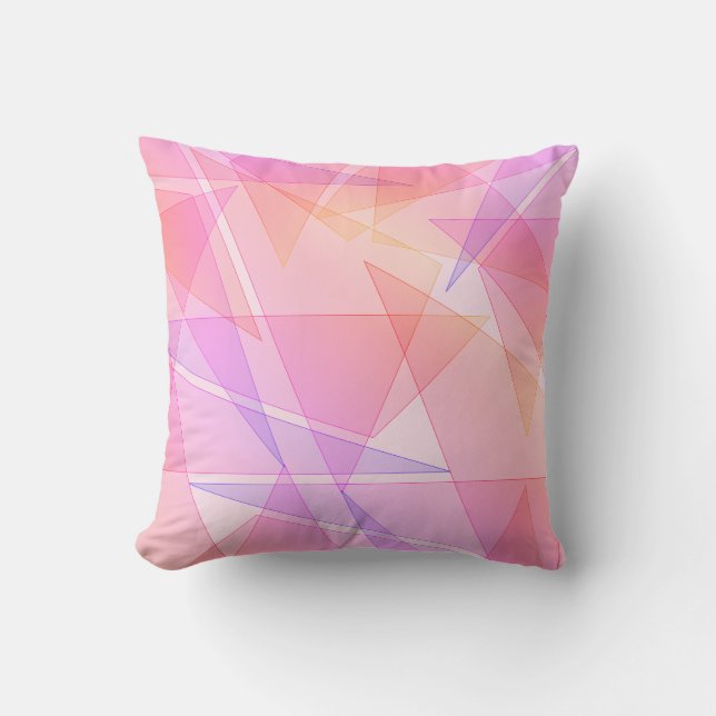 Roze geometrisch kussen (Voorkant)