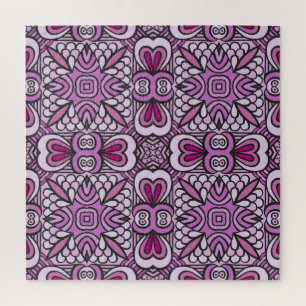 Roze geometrisch naadloos patroon legpuzzel