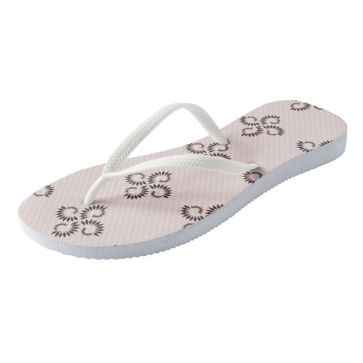 roze Geometrisch Patroon 3 Teenslippers (Schuin)