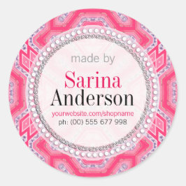 Roze geometrisch patroon gemaakt door Stickers van