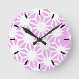 Roze geometrisch patroon ronde klok